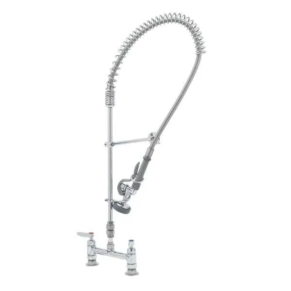 T&S Brass B-2277-CR Easyinstall Pre-Rinse Unit, Deck Mount Base, 8" Center