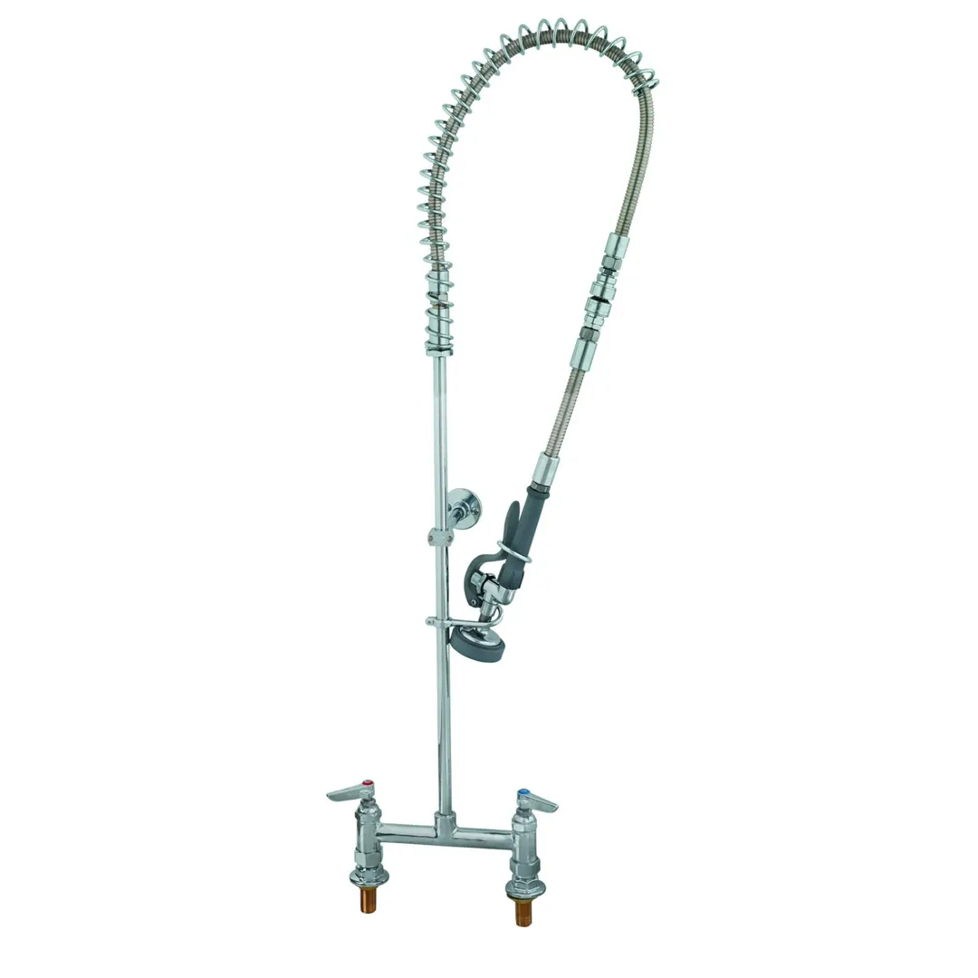 T&S Brass B-2277 Easyinstall Pre-Rinse Unit, Deck Mount Base, 8" Center