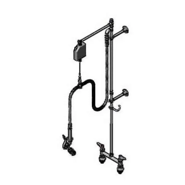 T&S Brass B-2279-CR Easyinstall Pre-Rinse Unit, Deck Mount Base, 8" Center