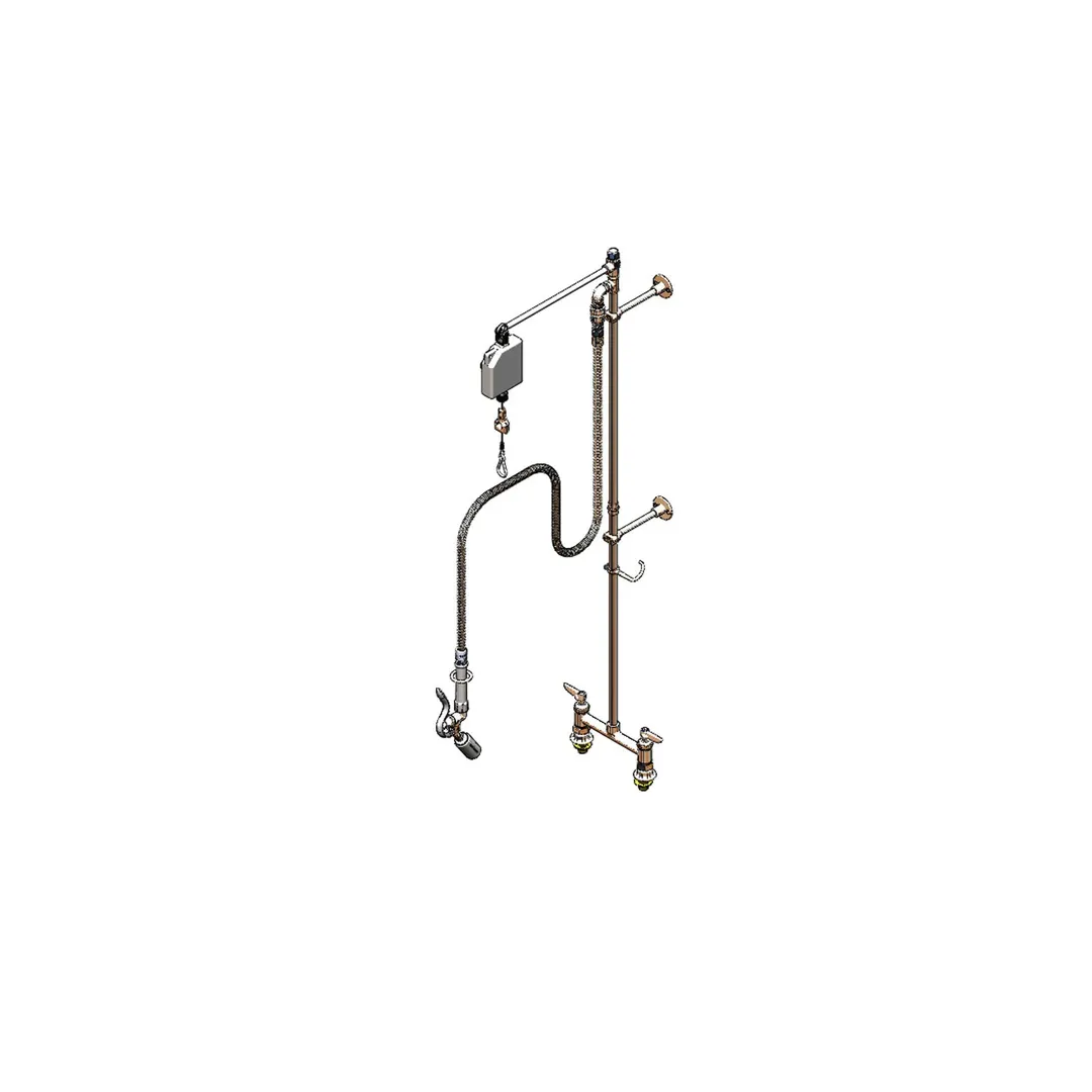 T&S Brass B-2279 Easyinstall Pre-Rinse Unit, Deck Mount Base, 8" Center
