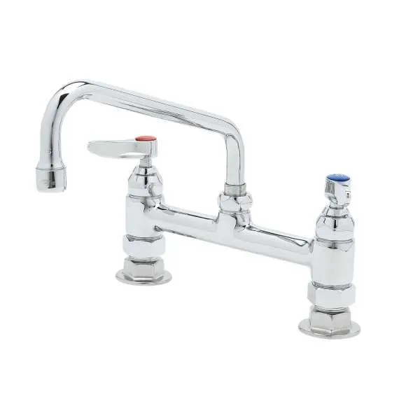 T&S Brass B-2280-060X Double Pantry Faucet, Deck Mount, 8" Centers