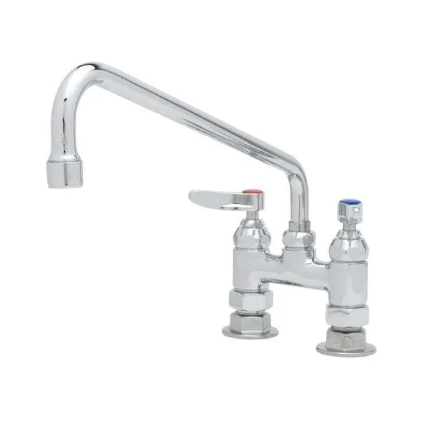 T&S Brass B-2283-065X Double Pantry Faucet, Deck Mount, 4" Centers