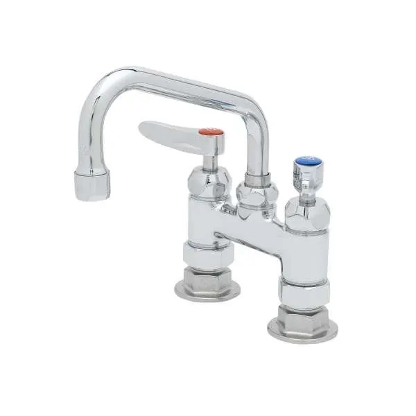 T&S Brass B-2283-CR Double Pantry Faucet, Deck Mount, 4" Centers