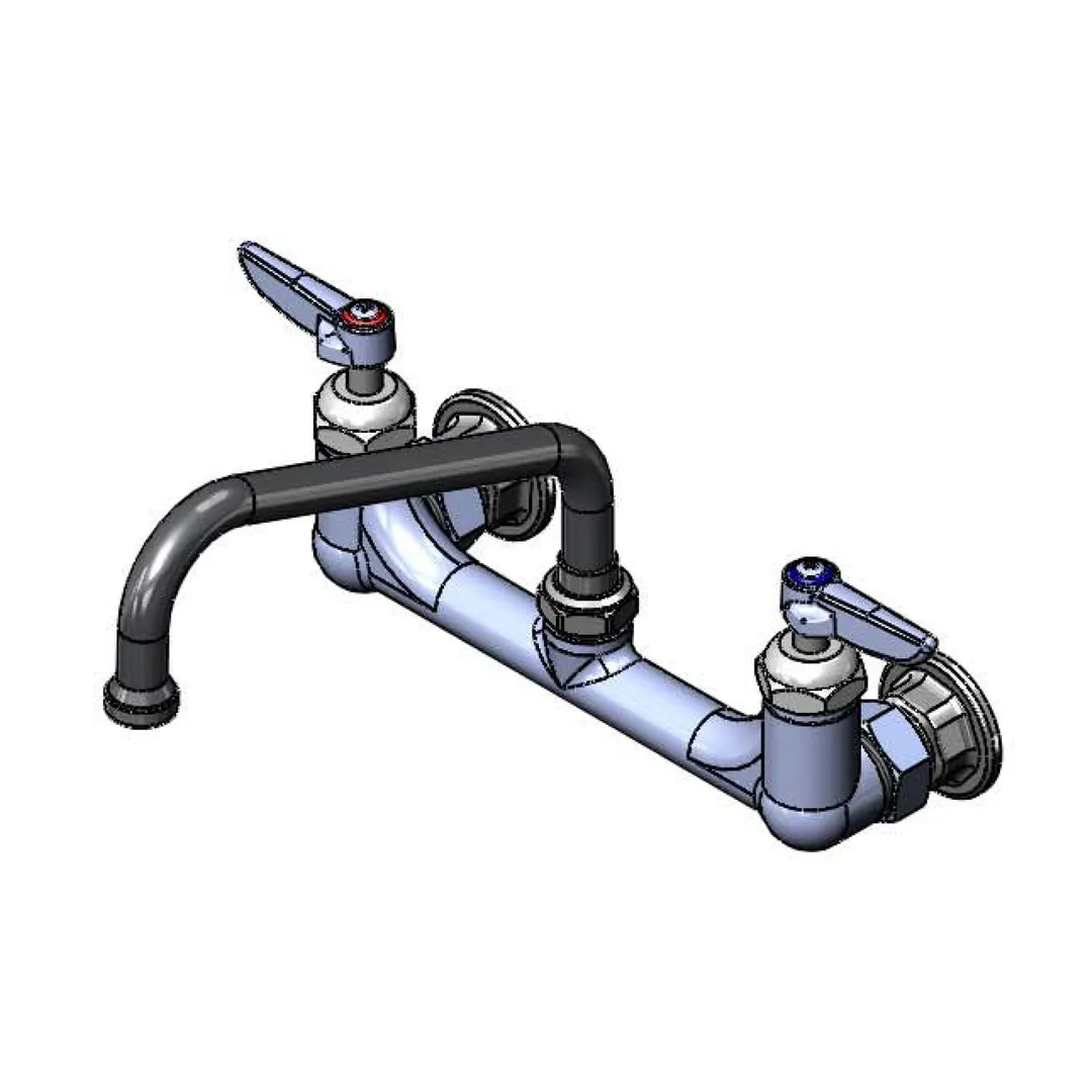 T&S Brass B-2414-CR-SC Mixing Faucet, Wall Mount, 8" Centers