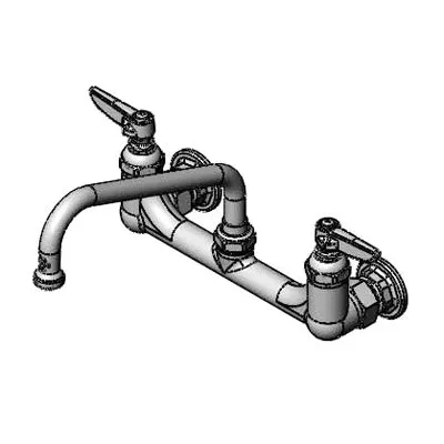 T&S Brass B-2414 Sink Mixing Faucet, Wall Mount, 8" Centers