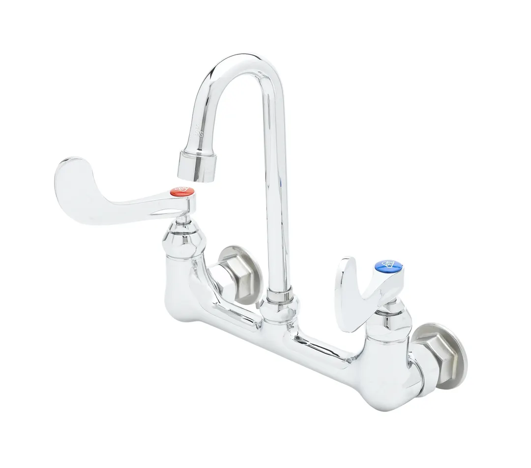 T&S Brass B-2443-F10 Faucet, Wall Mount, 8" Centers