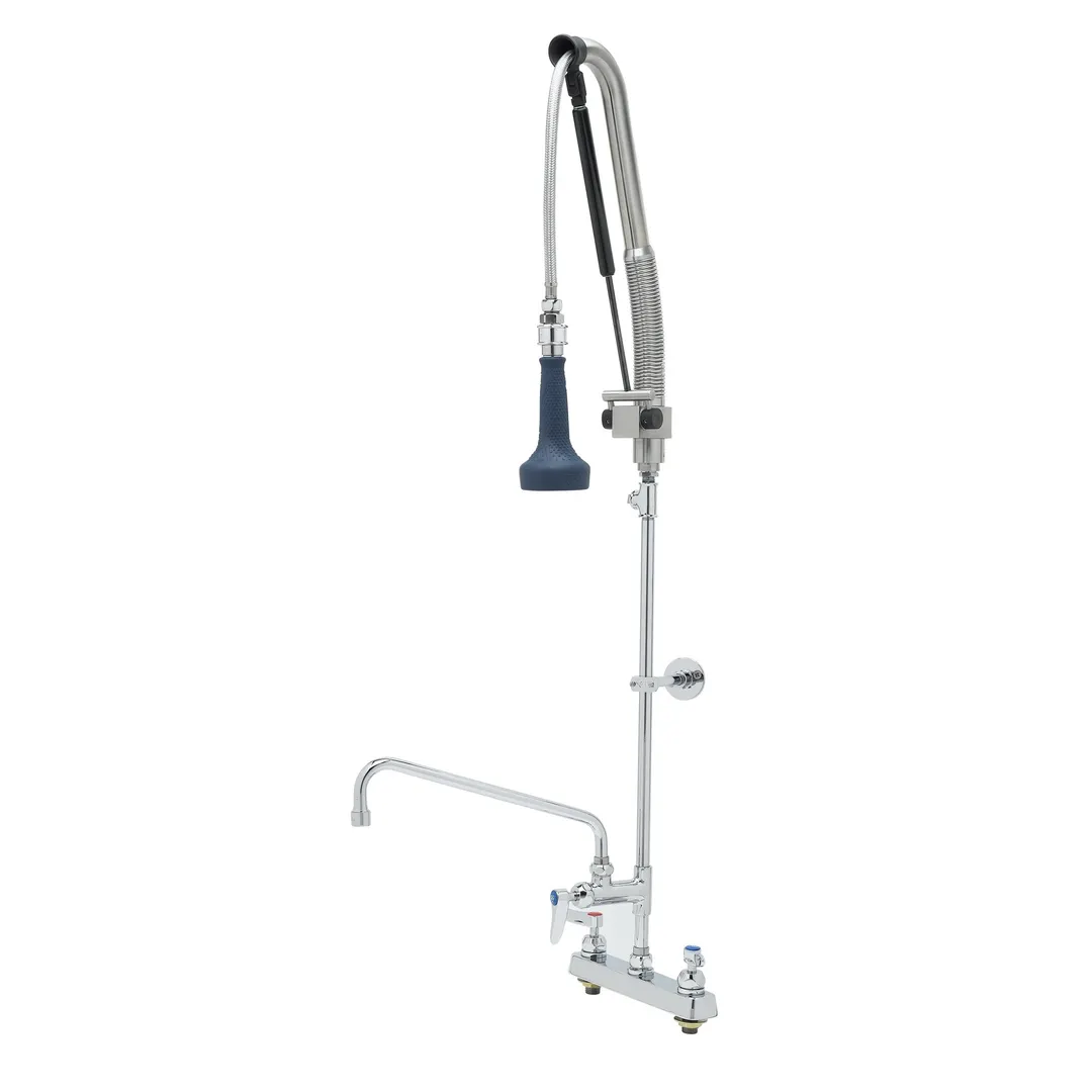 T&S Brass B-5120-12CRB8TP Easyinstall Durapull Pre-Rinse Unit, 8" Deck Mount,