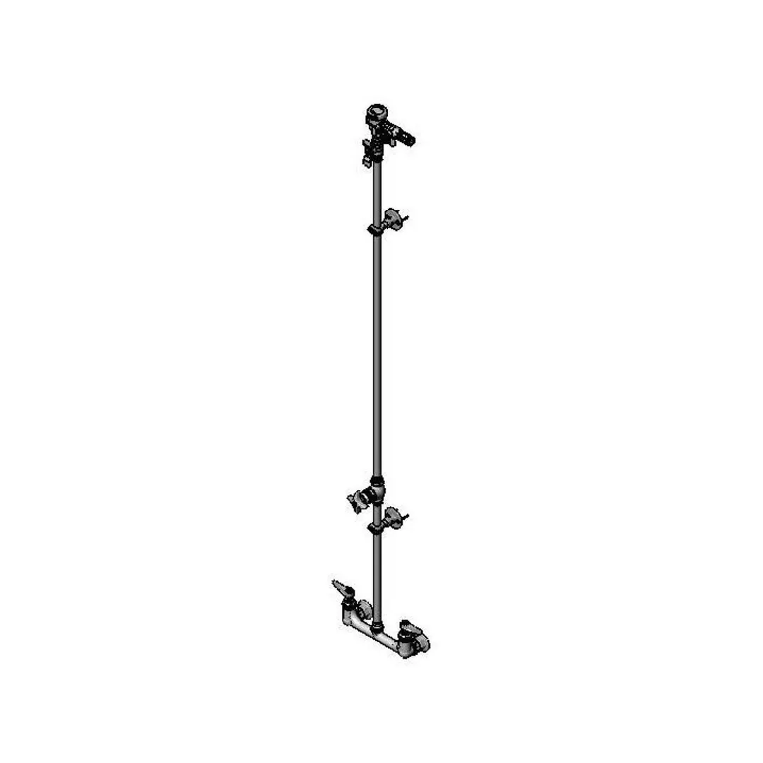 T&S Brass B-7000-LR-99 8" Wall Mount Mixing Faucet with Polished Chrome Plated Brass Body