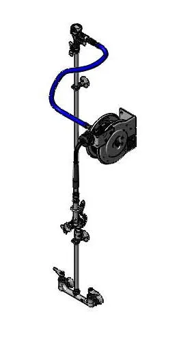T&S Brass B-7102-U1CXS1E Hose Reel Assembly, 12' Stainless Steel Open Reel