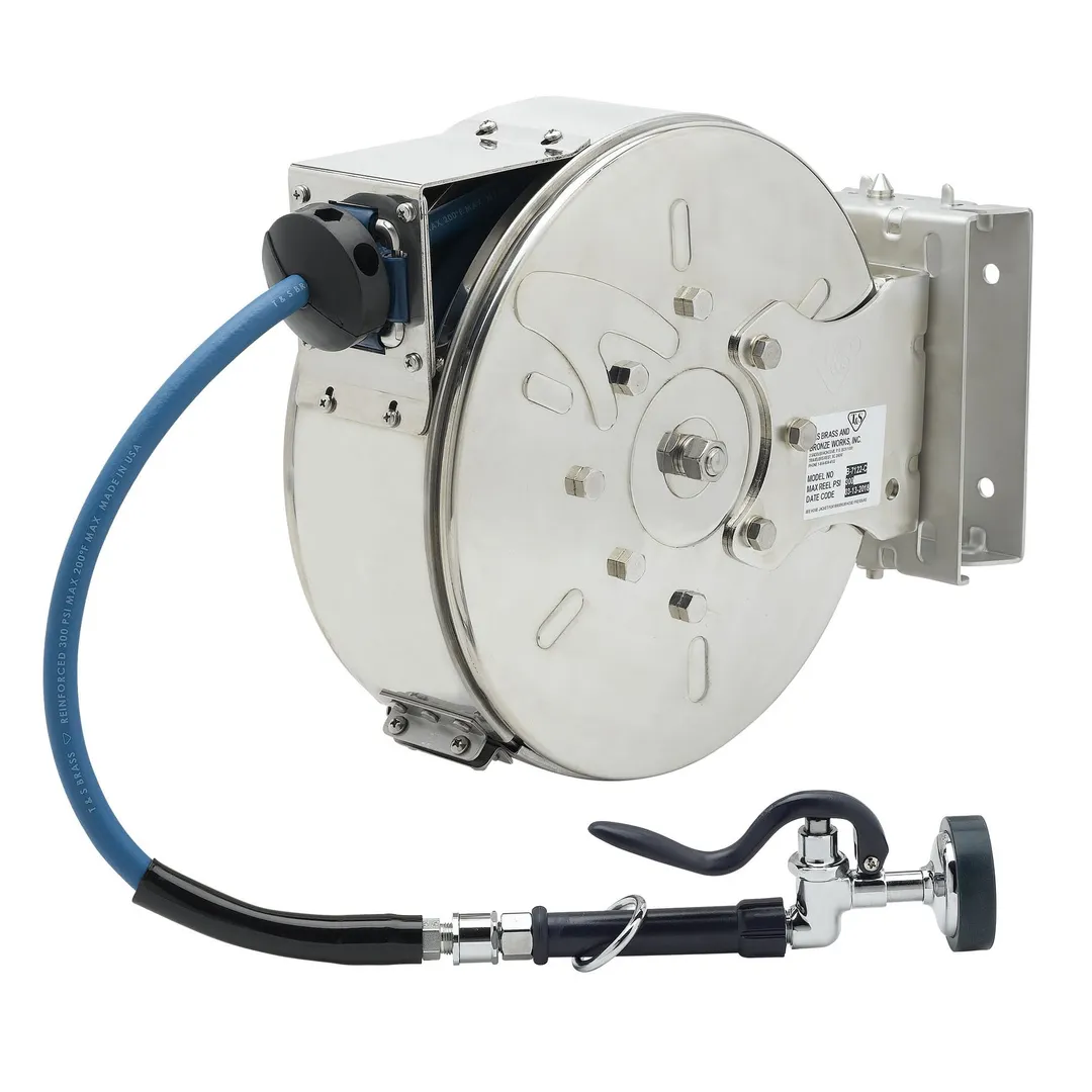 T&S Brass B-7122-C01-ESB Hose Reel, Enclosed, Wall Mount, 3/8" X 30' Hose