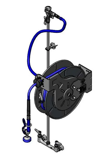 T&S Brass B-7142-U01XS1E Hose Reel Assembly, Open Stainless Steel Reel