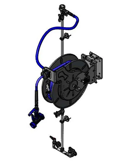 T&S Brass B-7142-U05WS1C Open 50' Hose Reel, Exposed Piping