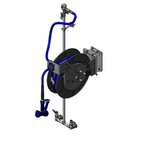 T&S Brass B-7143-U06WS2C Hose Reel System, 8" Wall Mount Mixing Faucet