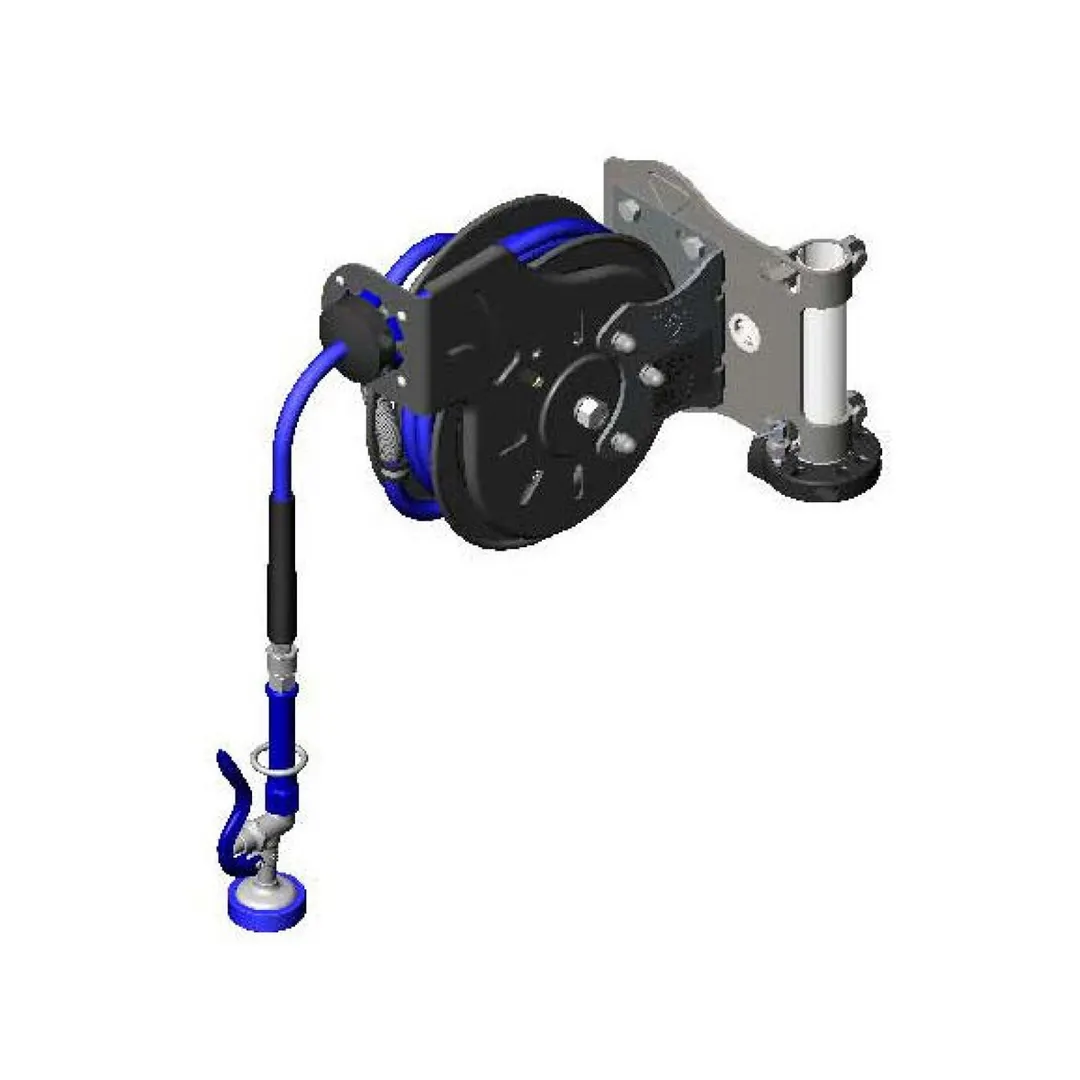 T&S Brass B-7212-01-STB Hose Reel, Open, Coated Steel, 3/8" X 15 Ft. Hose