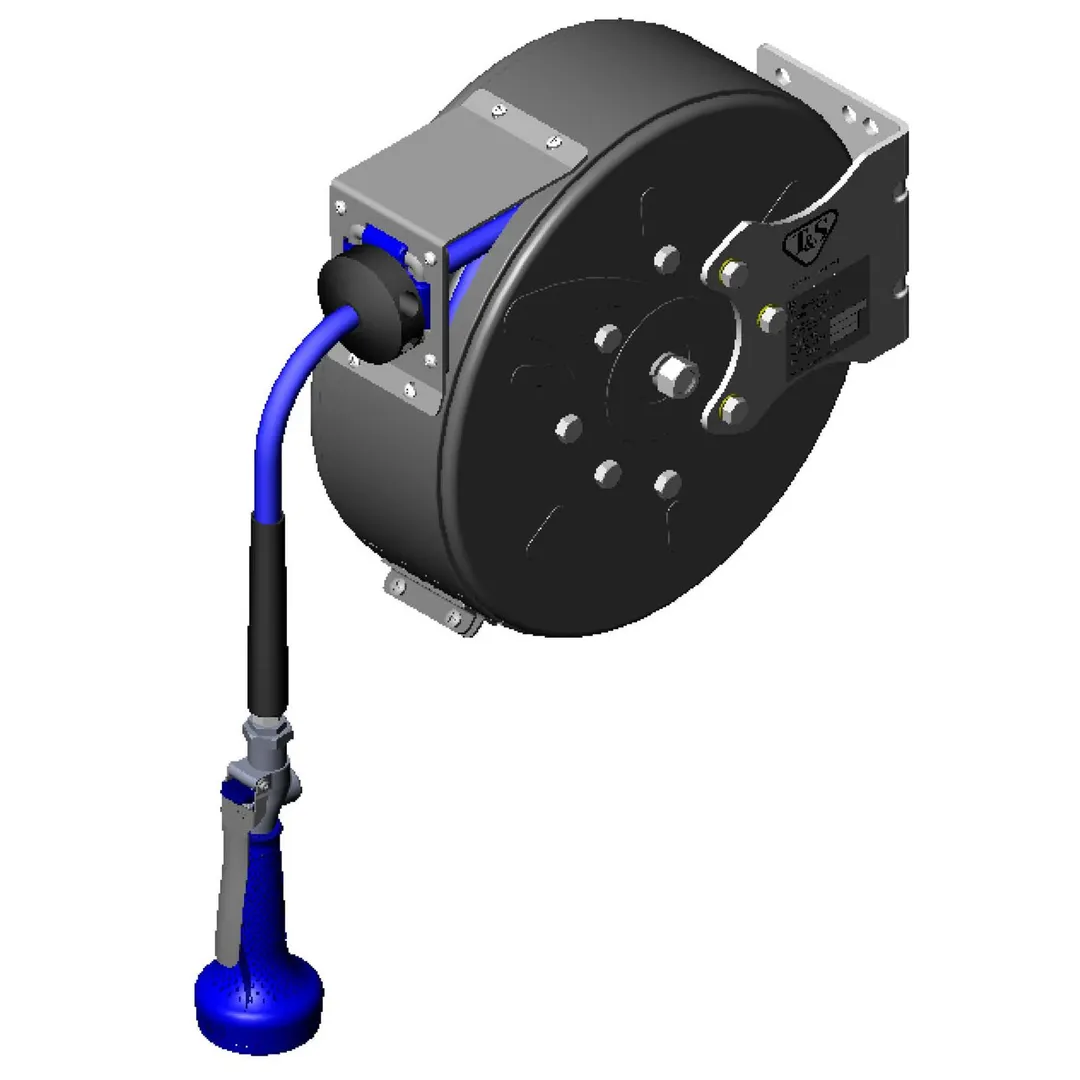 T&S Brass B-7222-C08H Hose Reel System, Enclosed, Epoxy Coated Steel