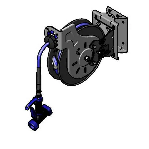 T&S Brass B-7232-05-ESB36 Hose Reel, Open, Coated Steel, 3/8" X 35 Ft. Hose