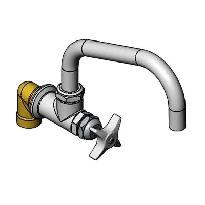 T&S Brass BF-0299-08 Big-Flo Faucet, Wall Mount, 8" Swivel Nozzle, 4 Arm Handle