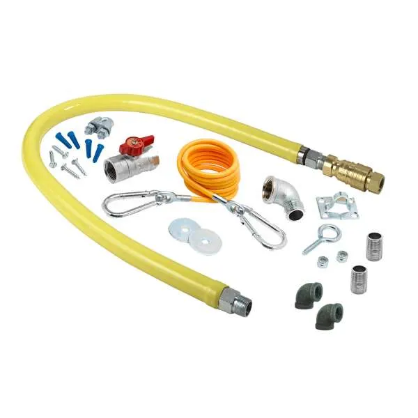 T&S Brass HG-4C-60K-FF Safe-T-Link Gas Appliance Connector, 60" Long Coated Hose
