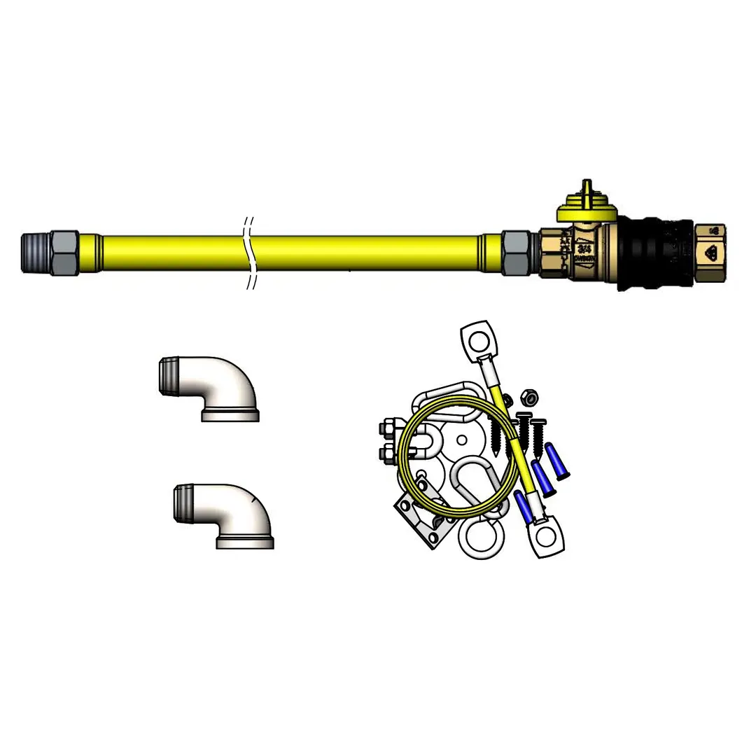 T&S Brass HG-4D-48G-K Safe-T-Link Gas Connector Hose, 3/4" Npt X 48" Coated Hose