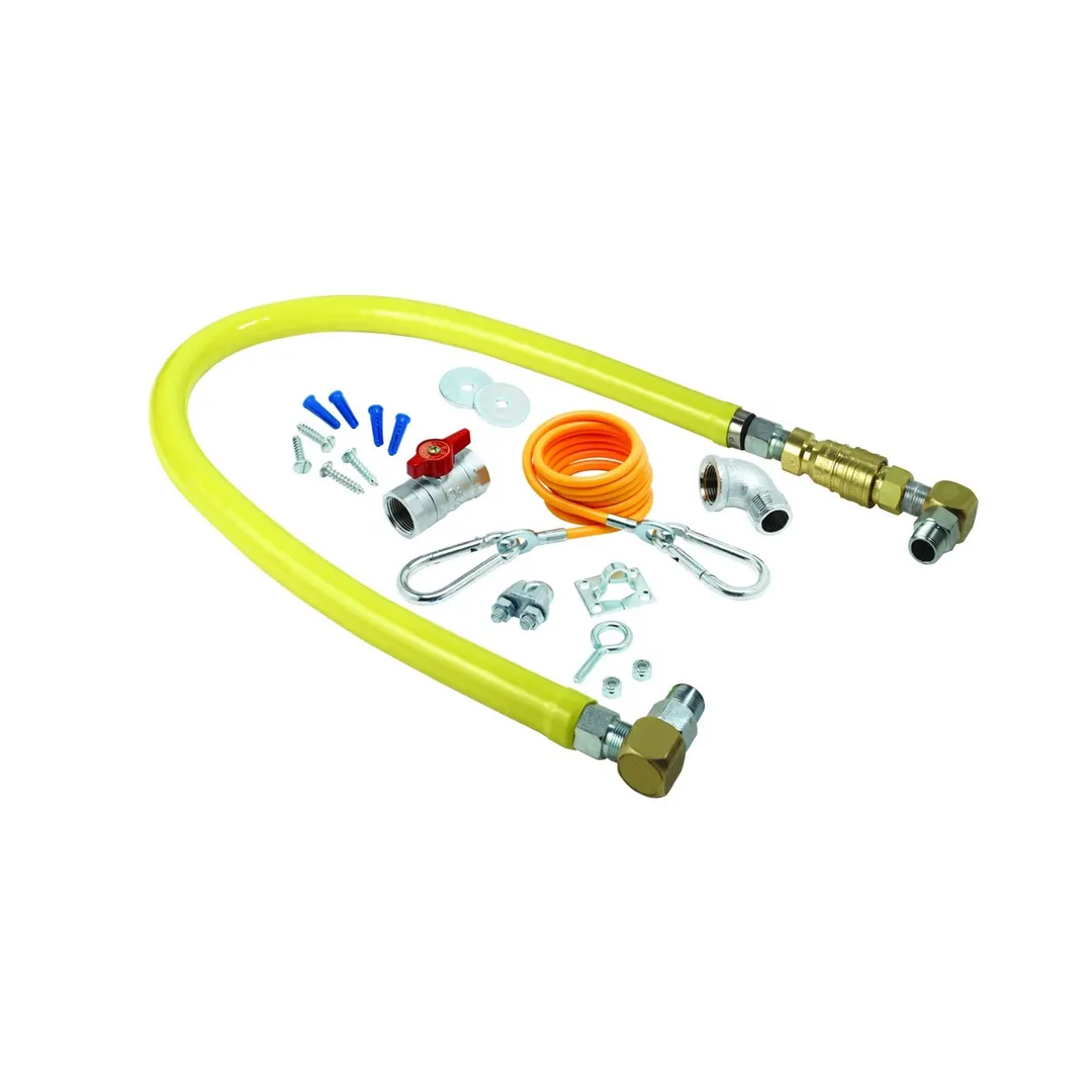 T&S Brass HG-4D-60SK Safe-T-Link Gas Connector Kit, 3/4" Connection, 60"L