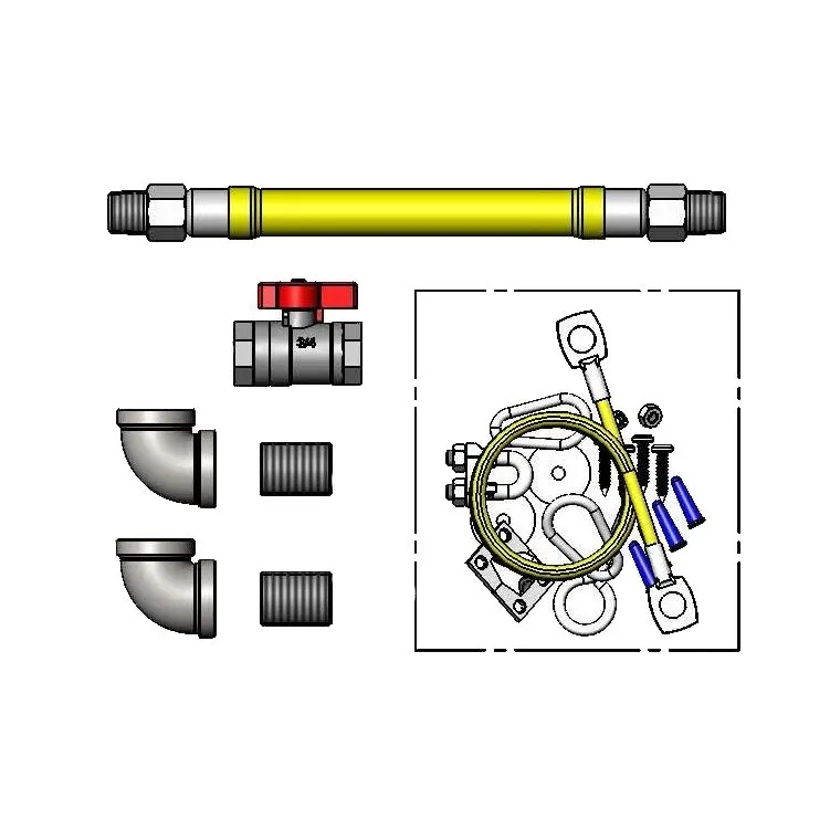 T&S Brass HG-4E-36SK-FF Safe-T-Link Gas Connector Hose, Quick-Disconnect