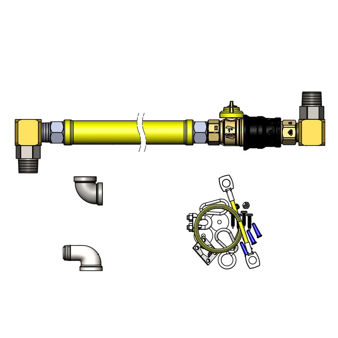 T&S Brass HG-4E-48GS-K Safe-T-Link Gas Connector Hose, 1" Npt X 48" Coated Hose