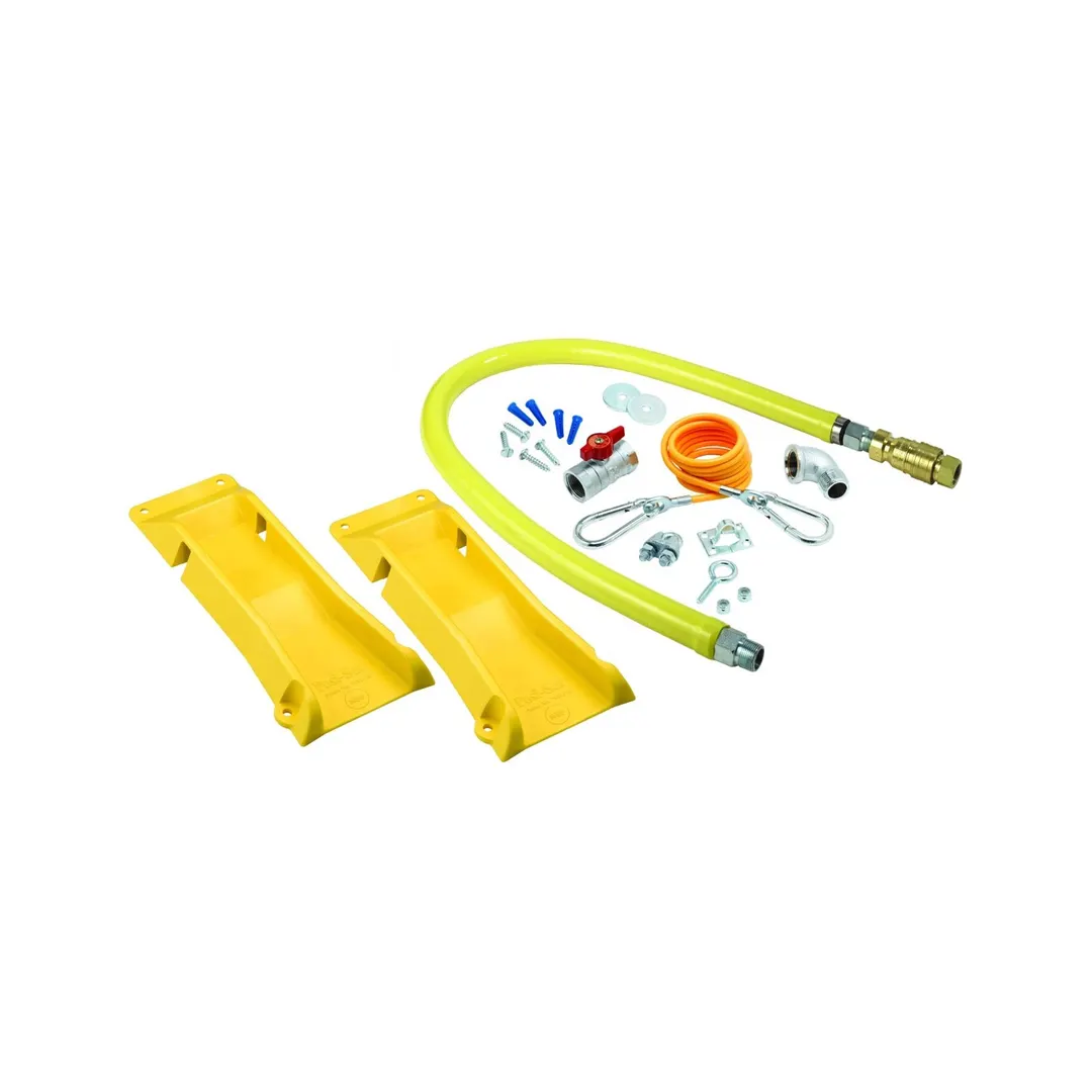 T&S Brass HG-4E-48K-PS Safe-T-Link Gas Connector Kit, 1" Connection, 48"L