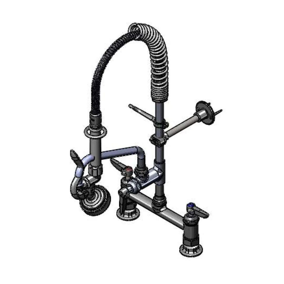 T&S Brass MPX-8DLN-08-CR Mini Pre-Rinse Unit, 8" Deck Mount