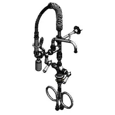 T&S Brass MPY-2DCV-08 Easyinstall Mini Pre-Rinse Units, Deck Mount, Single Hole