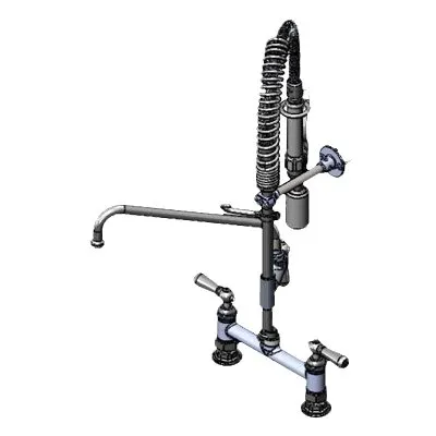 T&S Brass MPY-8DCN-12-CR Mini Pre-Rinse Unit, 8" Deck Mount, 12" Swing Nozzle