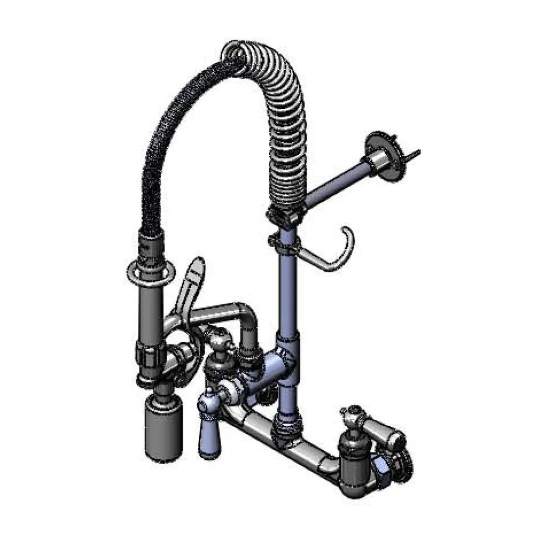 T&S Brass MPY-8WCN-06-CR Mini Pre-Rinse Unit, 8" Wall Mount, 6" Swing Nozzle