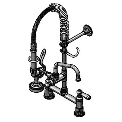 T&S Brass MPZ-8DCN-08 Mini Pre-Rinse Unit, 8" Deck Mount Base