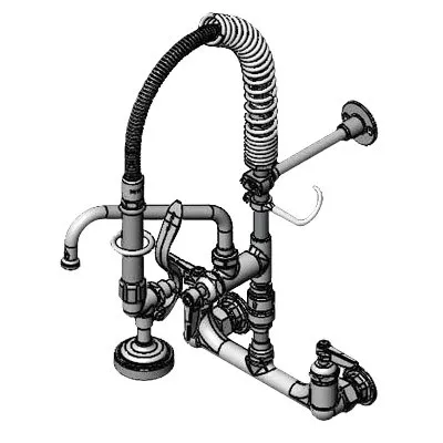 T&S Brass MPZ-8WLV-08-CR Easyinstall Mini Pre-Rinse Units, 8" Wall Mount