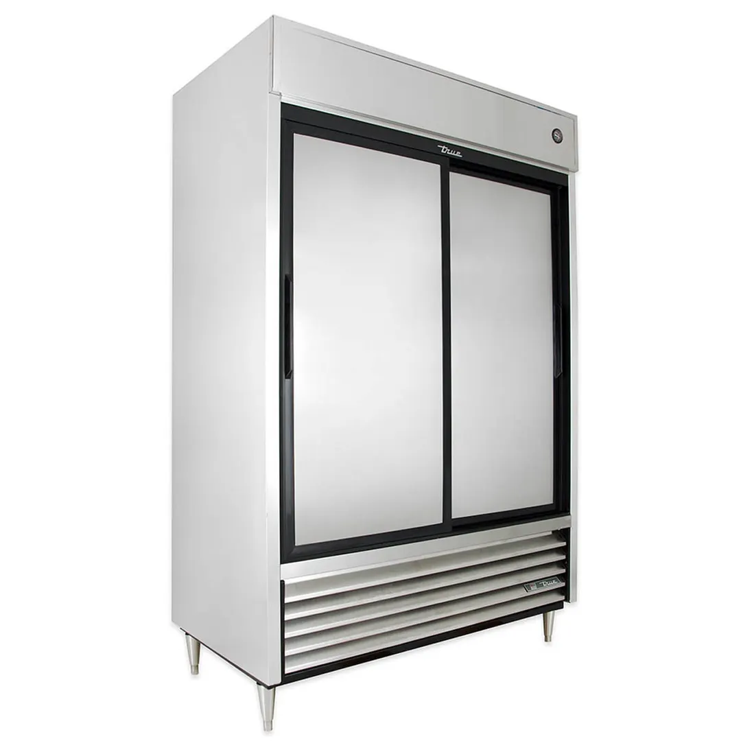 True TSD-47-HC 54" 2-Section Reach-In Refrigerator w/ 2 Solid Sliding Doors, Bottom Mount, Stainless Steel Front-Aluminum Sides