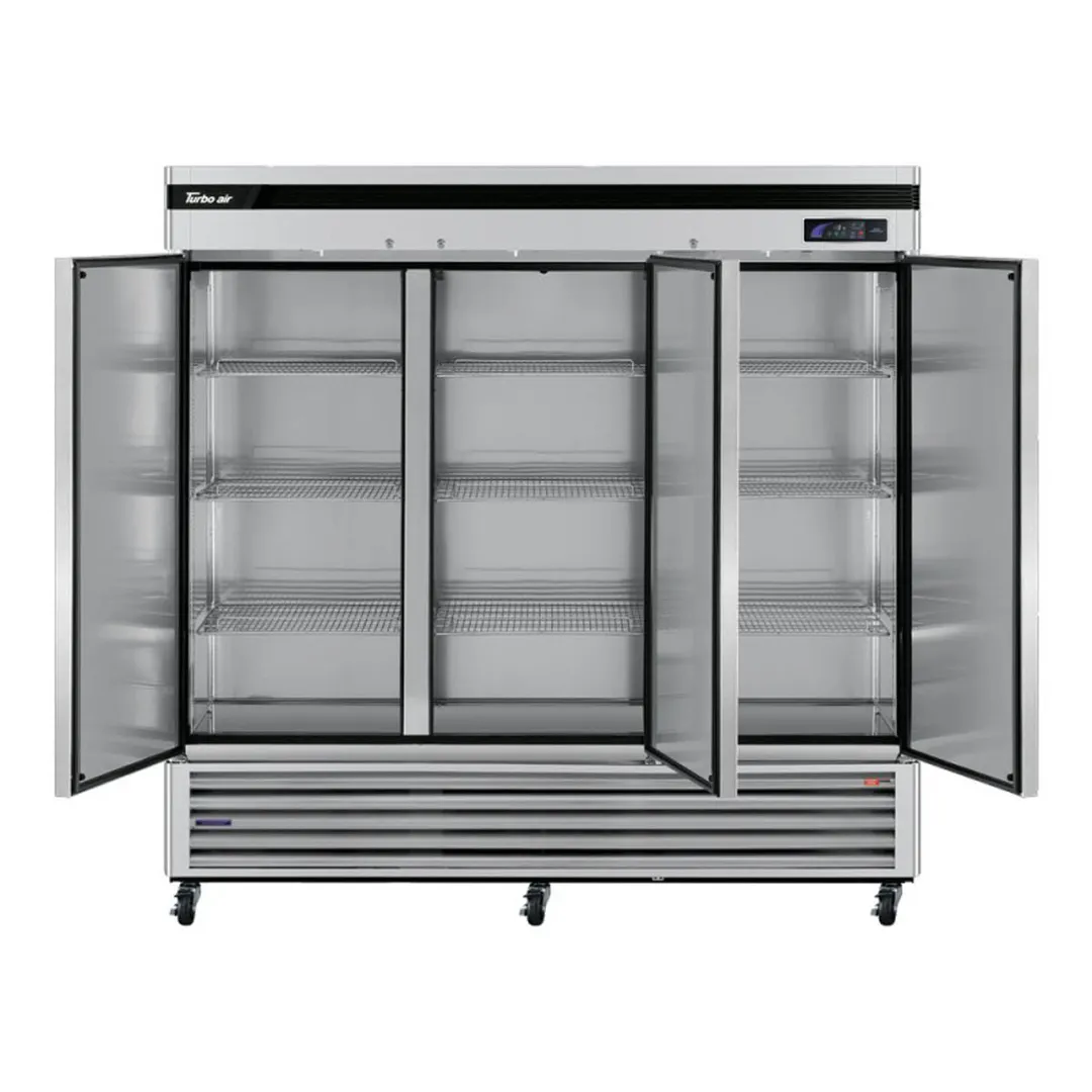 Turbo Air TSF-72SD-N 81.88" 3-Solid Door Reach-In Freezer, Bottom Mount, 63.8 cu. ft., Stainless Steel
