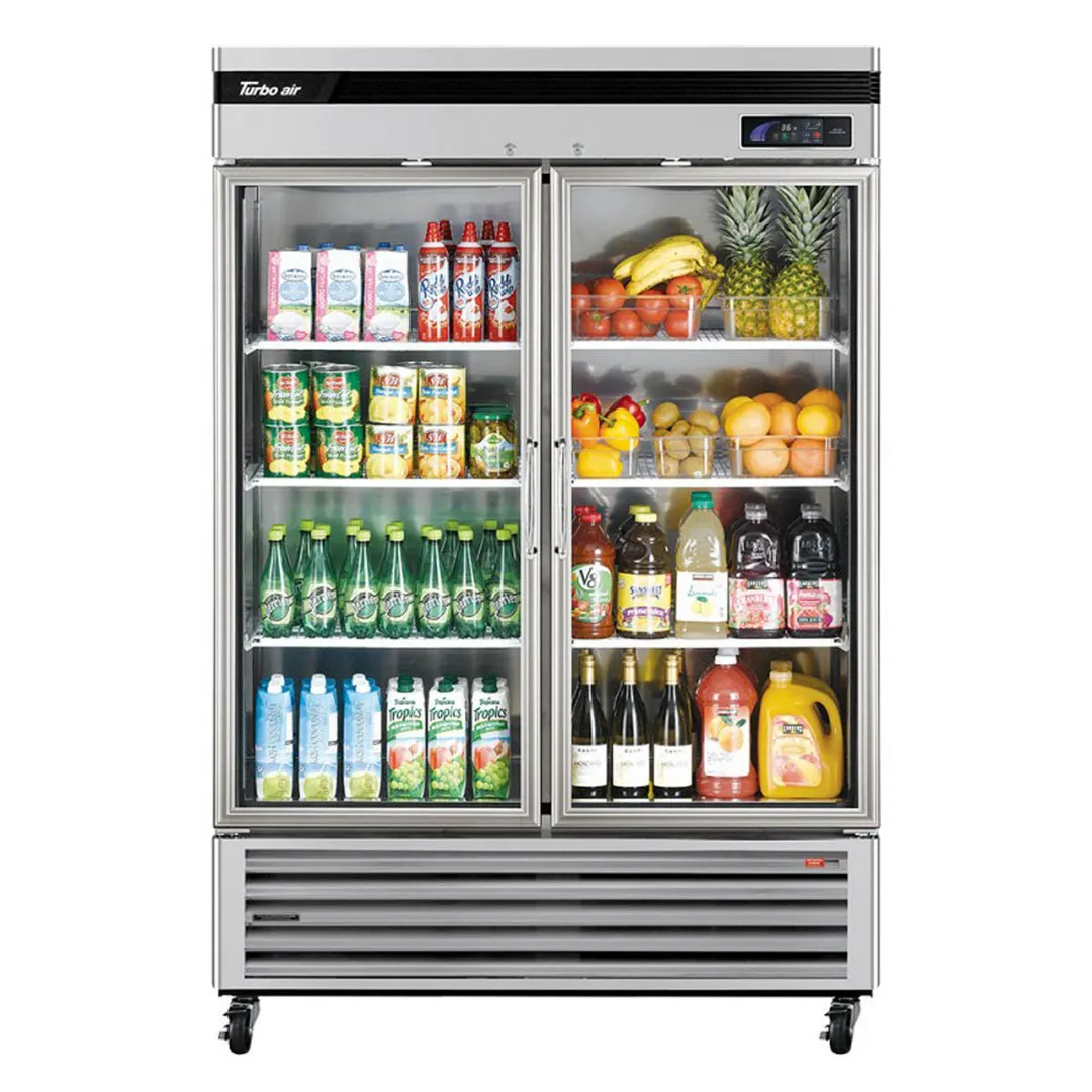 Turbo Air TSR-49GSD-N 54.38" 2-Glass Door Merchandiser Refrigerator, 44.14 cu. ft., Stainless Steel