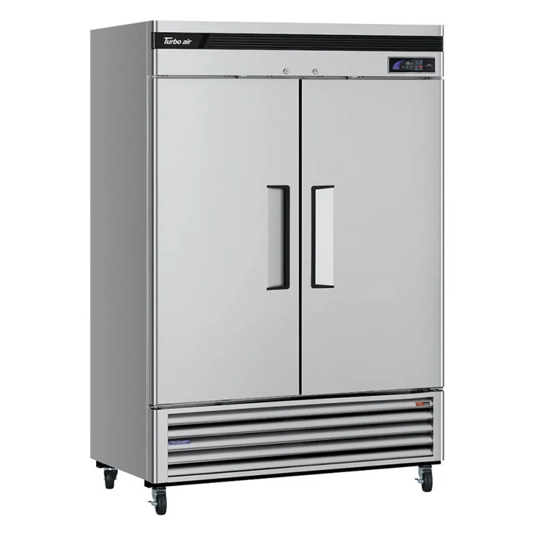 Turbo Air TSR-49SD-N6 54" 2-Section Super Deluxe Reach-In Refrigerator w/ 2 Solid Doors, Bottom Mount, 43 cu. ft.