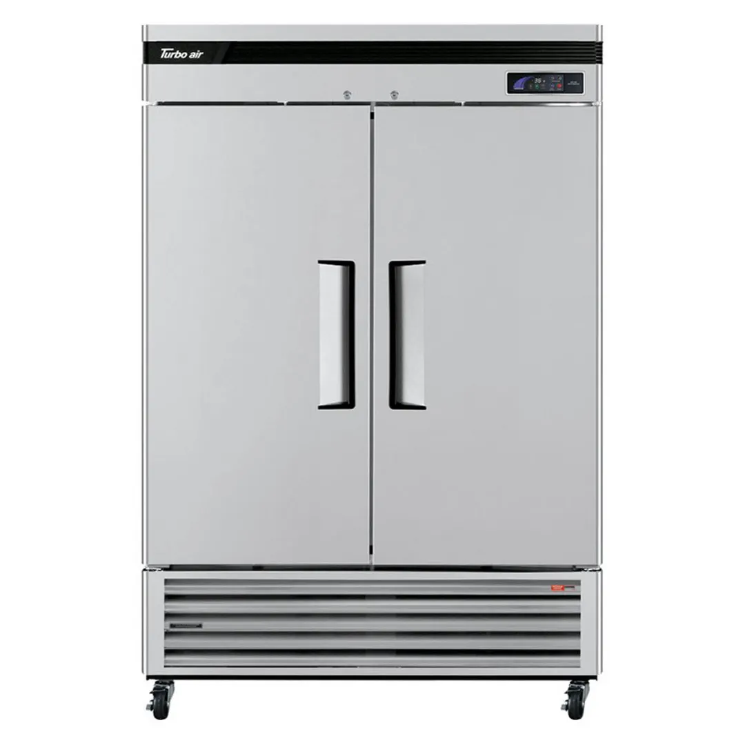 Turbo Air TSR-49SD-N6 54" 2-Section Super Deluxe Reach-In Refrigerator w/ 2 Solid Doors, Bottom Mount, 43 cu. ft.