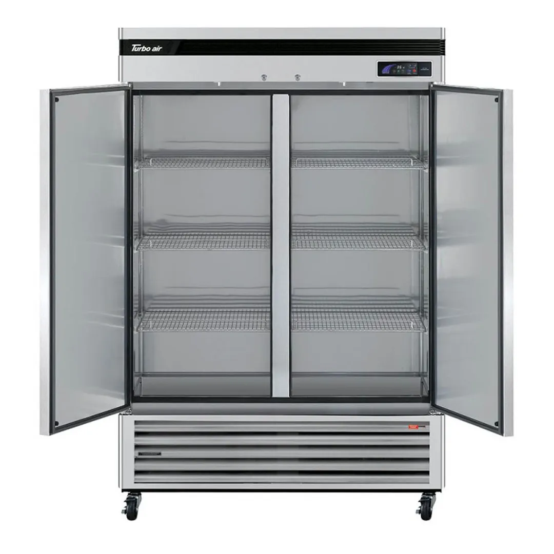 Turbo Air TSR-49SD-N6 54" 2-Section Super Deluxe Reach-In Refrigerator w/ 2 Solid Doors, Bottom Mount, 43 cu. ft.