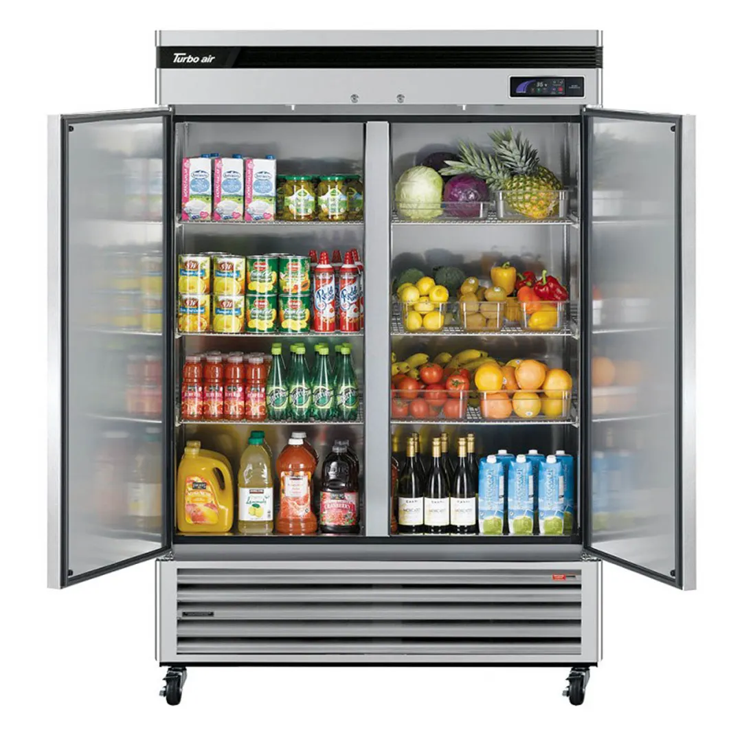 Turbo Air TSR-49SD-N6 54" 2-Section Super Deluxe Reach-In Refrigerator w/ 2 Solid Doors, Bottom Mount, 43 cu. ft.