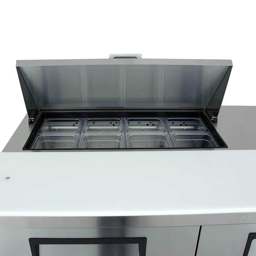 True TSSU-48-08-HC 48" Two Section Sandwich / Salad Prep Table w/ 2 Doors, 8 Pans