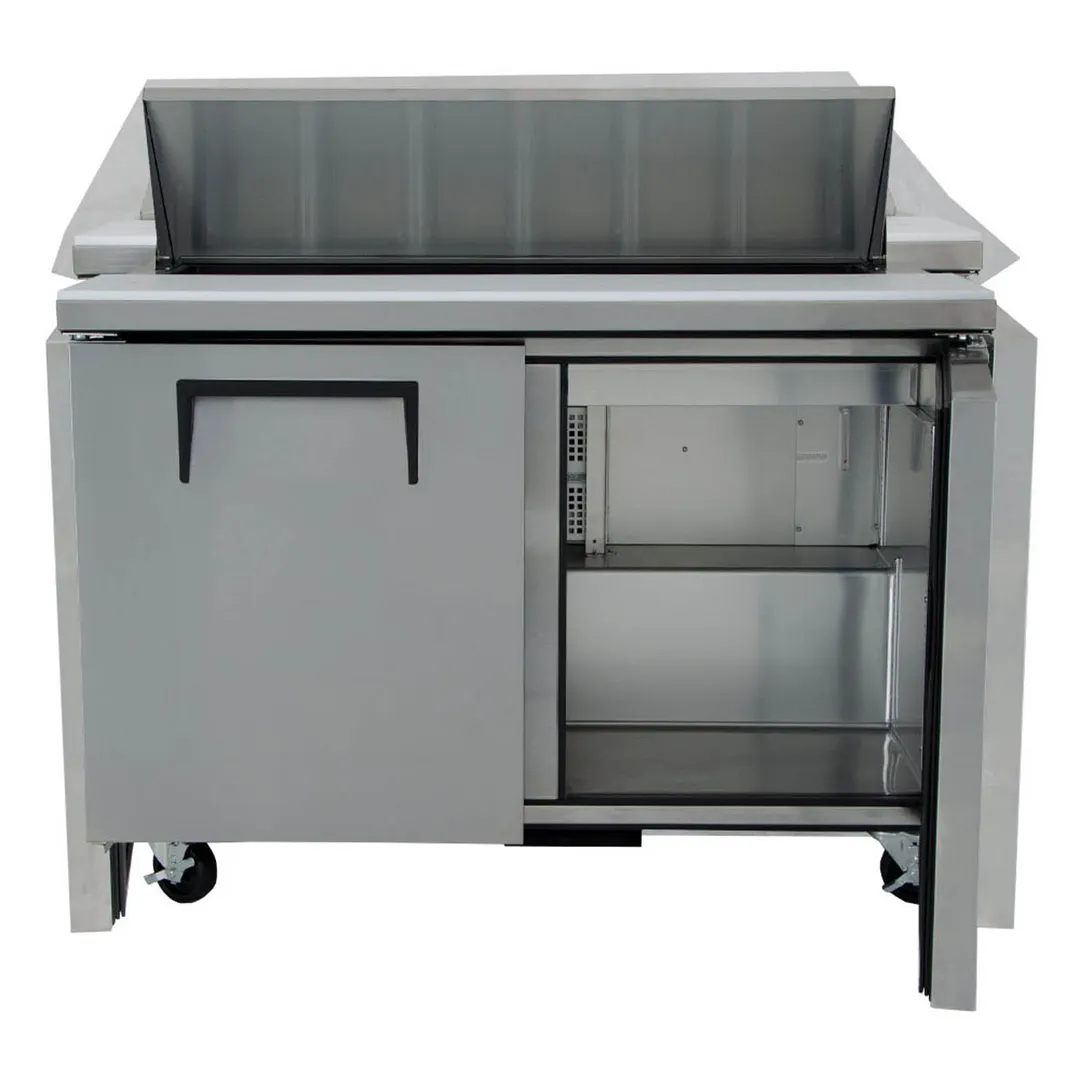 True TSSU-48-12-HC 48" Two Section Sandwich / Salad Prep Table w/ 2 Doors, 12 Pans