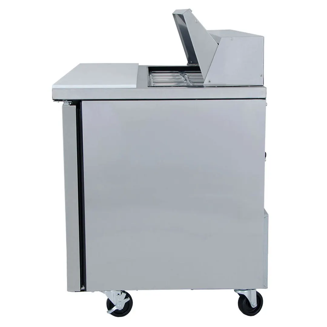 True TSSU-48-12-HC 48" Two Section Sandwich / Salad Prep Table w/ 2 Doors, 12 Pans