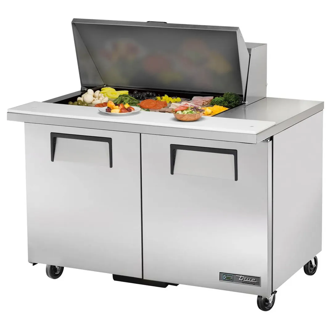 True TSSU-48-15M-B-HC 48" Mega Top Sandwich/Salad Prep Table w/ 2 Doors 15 Pans