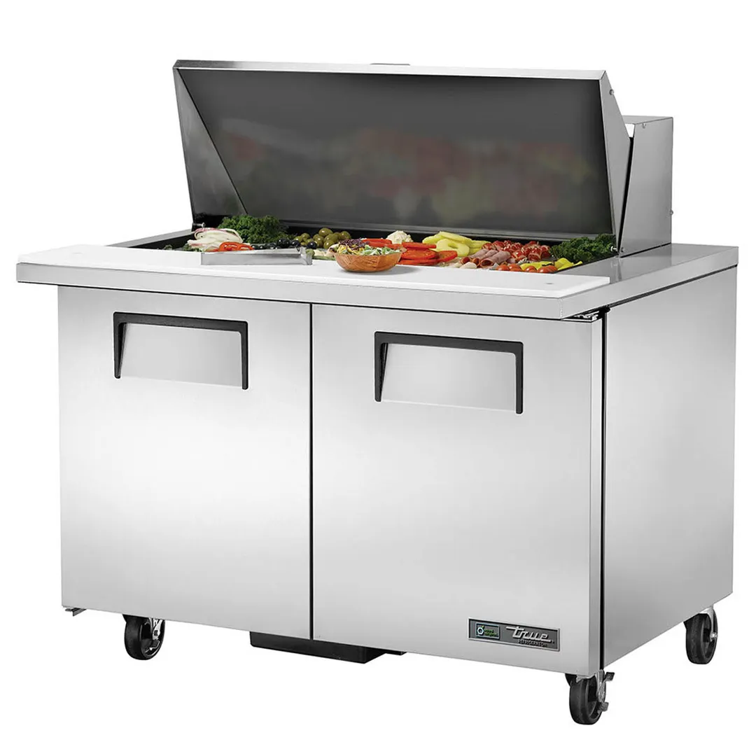 True TSSU-48-18M-B-HC 48" Mega Top Sandwich/Salad Prep Table w/ 2 Doors 18 Pans