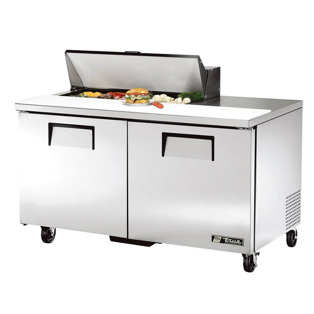 True TSSU-60-10-HC 60" Two Section Sandwich / Salad Prep Table w/ 2 Doors, 10 Pans