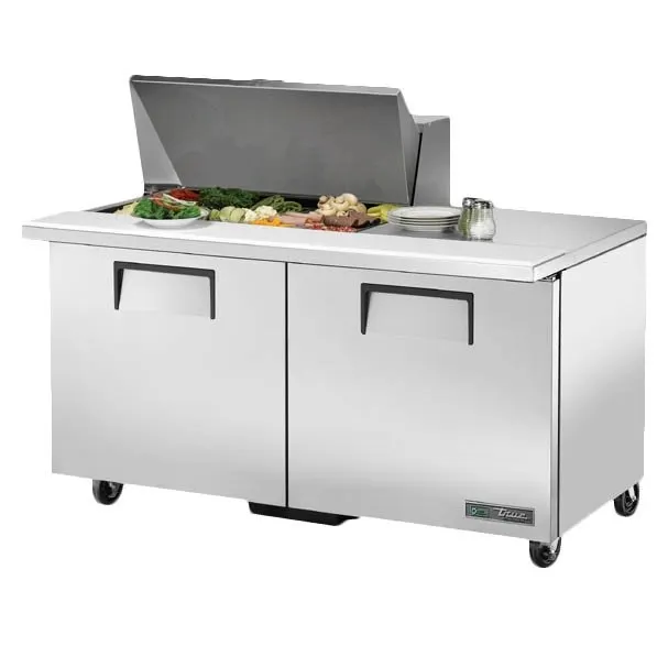 True TSSU-60-15M-B-HC 60" Mega Top Sandwich/Salad Prep Table w/ 2 Doors 15 Pans
