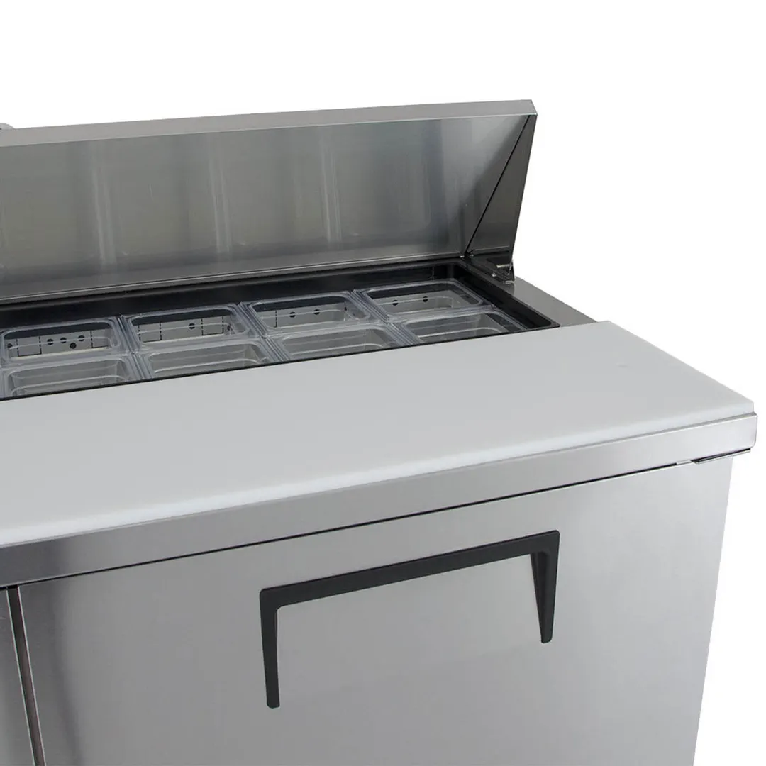 True TSSU-60-16-HC 60" Two Section Sandwich / Salad Prep Table w/ 2 Doors, 16 Pans