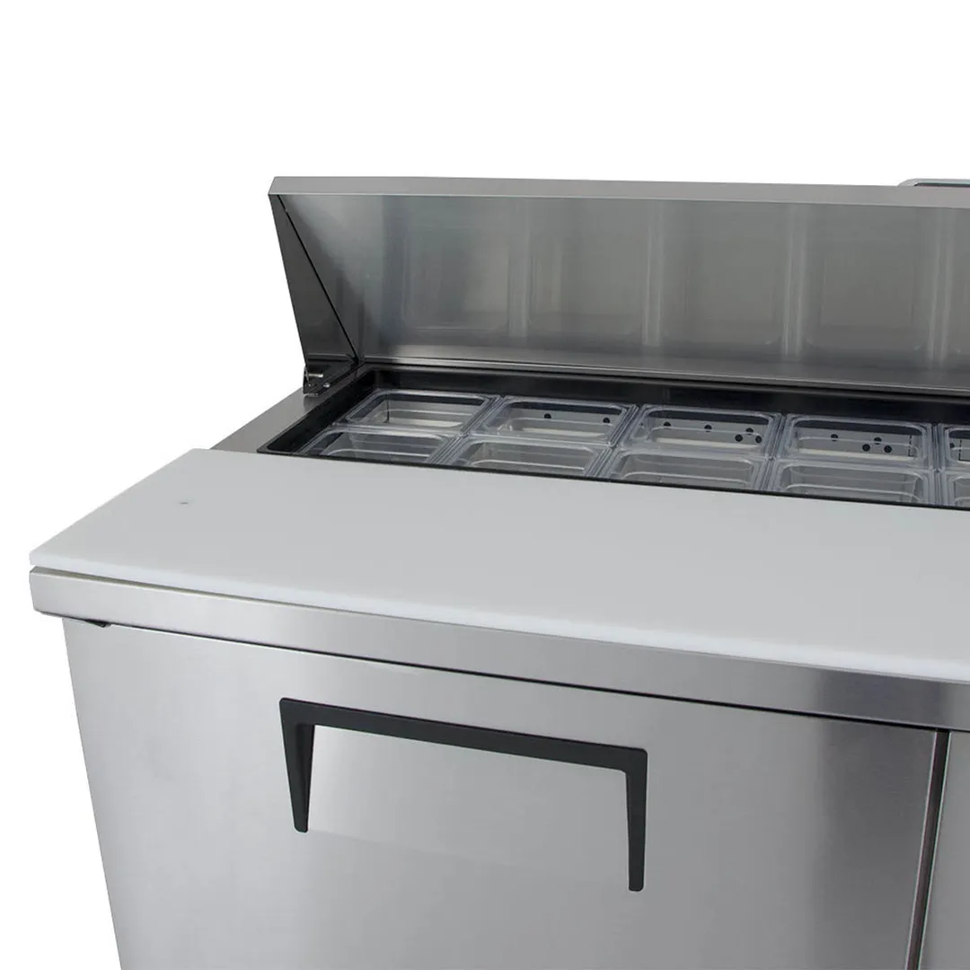 True TSSU-60-16-HC 60" Two Section Sandwich / Salad Prep Table w/ 2 Doors, 16 Pans