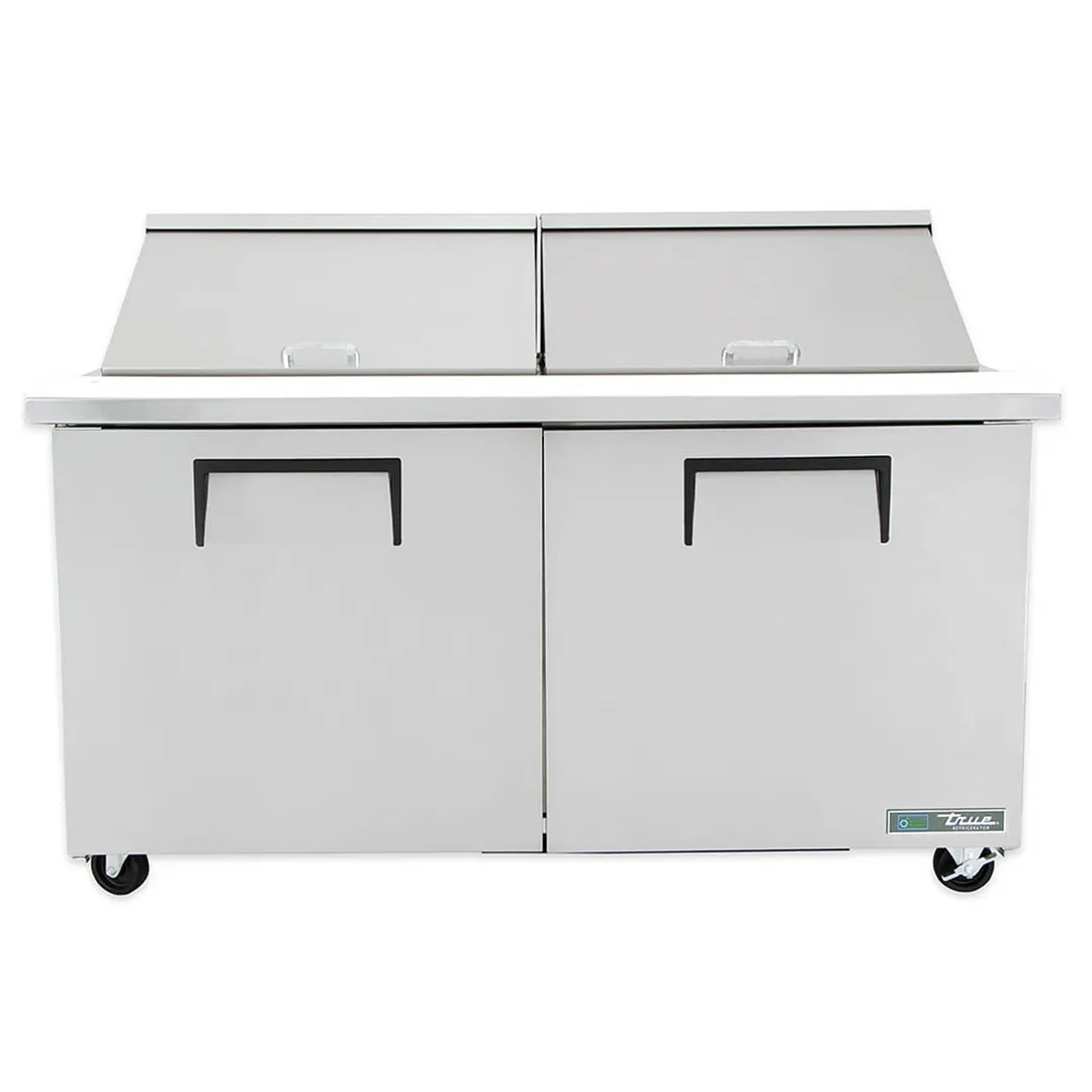 True TSSU-60-24M-B-ST-HC 60" Mega Top Sandwich/Salad Prep Table w/ 2 Doors, 24 Pans